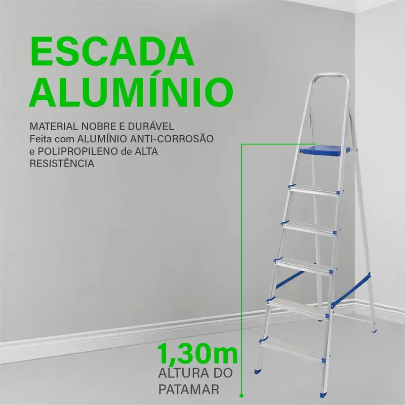 Escada duravel Dobrável 6 Degraus