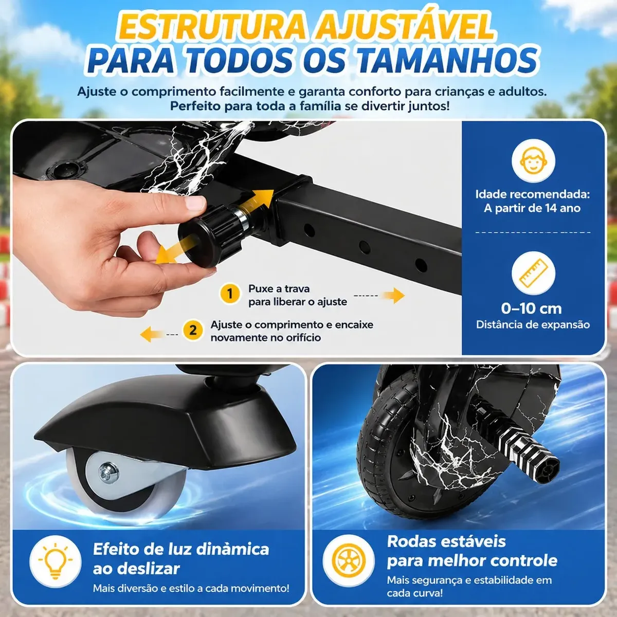 Triciclo Drift Elétrico 350w Bluetooth 100kg 3 Velocidades versao 2