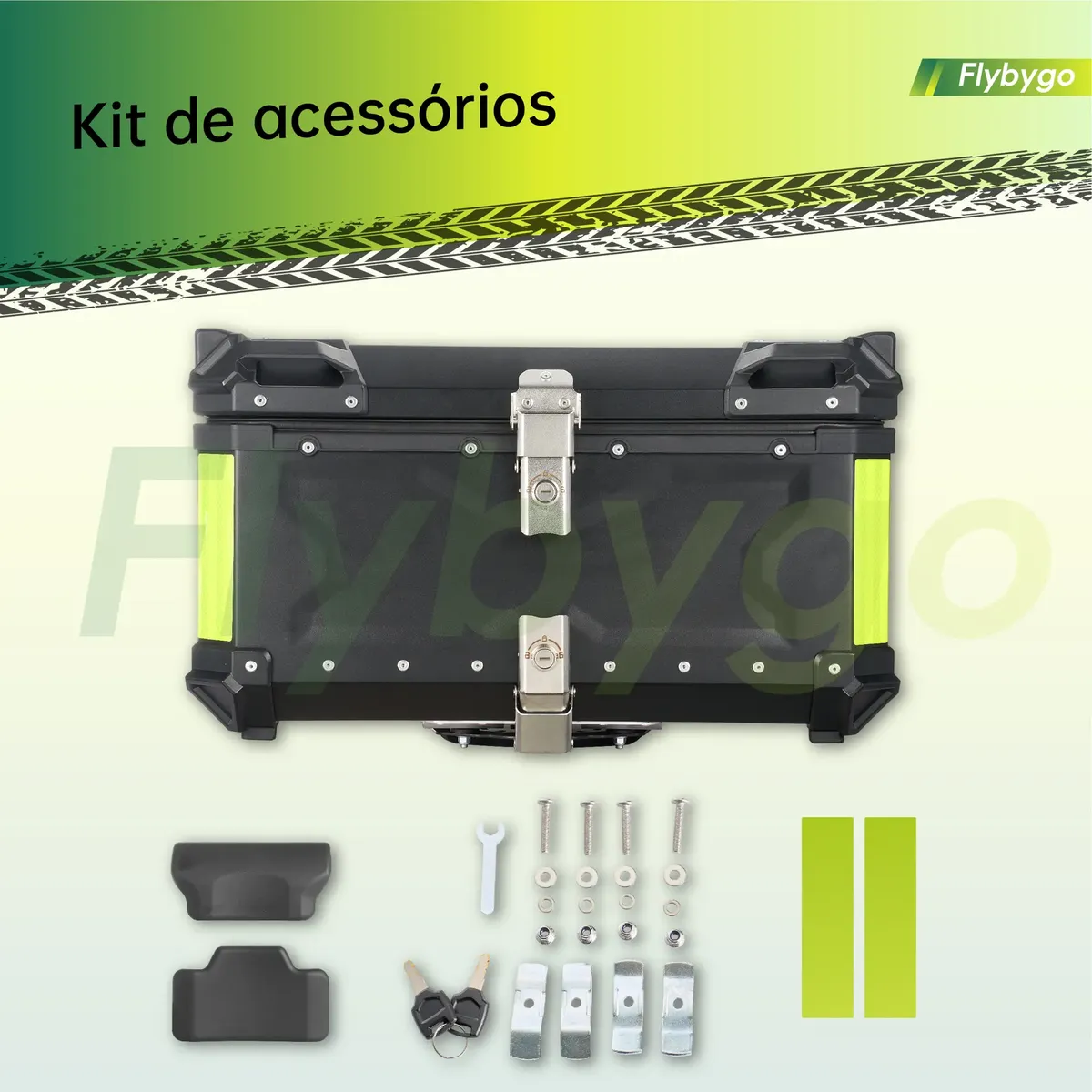 Baú Bauleto 65 Litros Aluminio Base Universal Todas As Motos versao 2