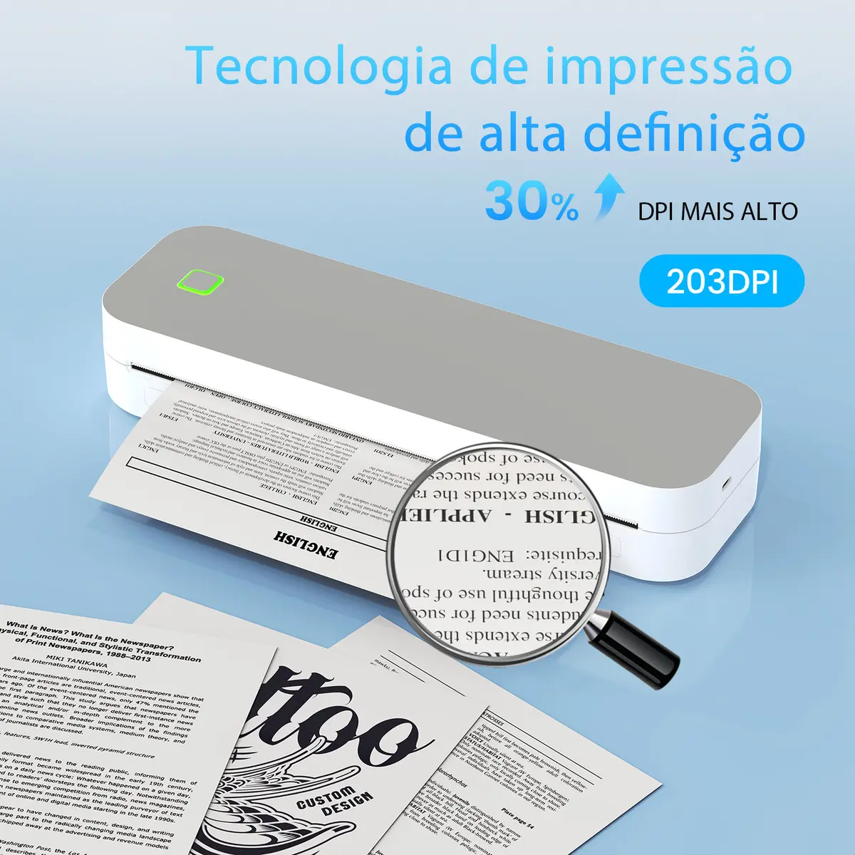 Impressora Portátil Ablemark A4 sem Tinta Com Bluetooth versao 2